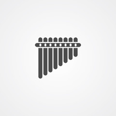 Pan flute vector icon sign symbol