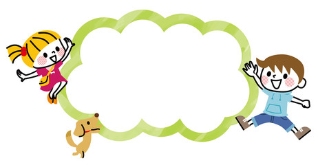 子供　元気　ジャンプ　フキダシ