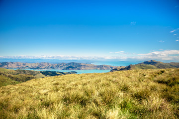 Fototapeta na wymiar Christchurch Landscape New Zealand, Banks Peninsula Scenic View