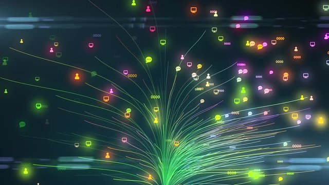 People network of social groups connected via social media and devices