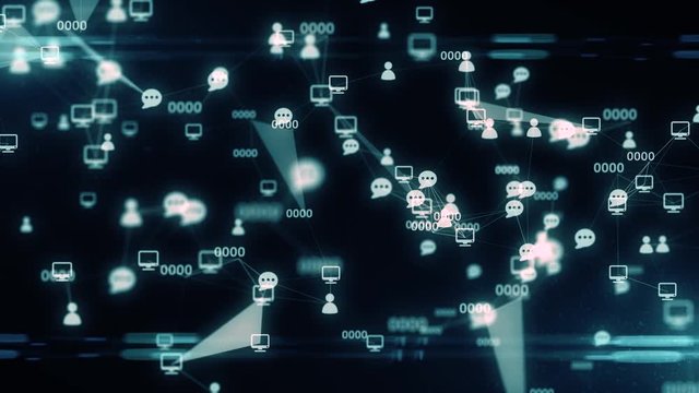 People network of social groups connected via social media and devices