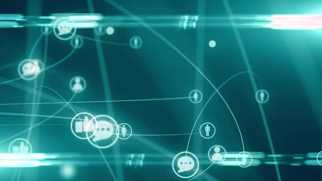 Social media conceptual design motion graphic online networking platform
