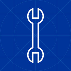 Double head wrench sharp outline line icon