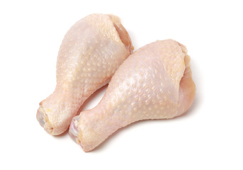 Chicken legs on white background