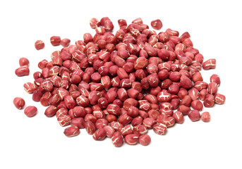 Peanuts on white background