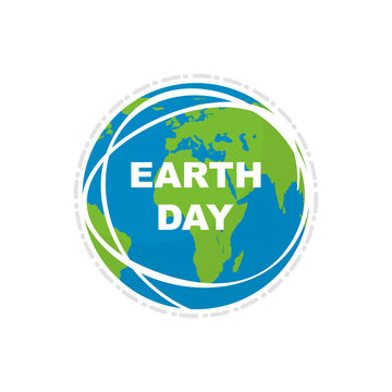 Earth day. Land map. Illustration happy earth day. Flat style. Vector illustration