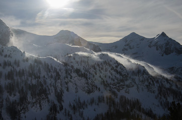 Fototapeta na wymiar Stunning view of the mountains in Obertauern ski resort