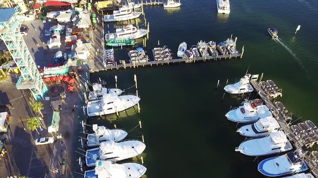 Aerial, boats docked in Destin