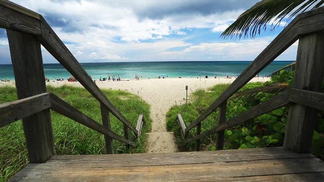 Wide, stairway to beach in Boca Raton