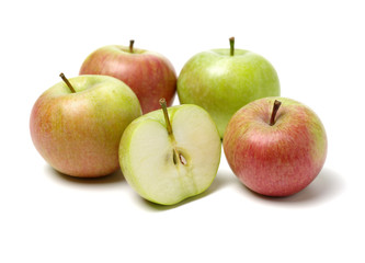 Green apples （china guoguang apple） isolated on white background