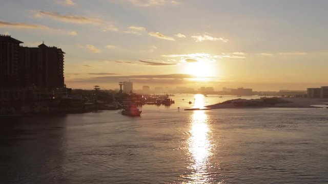 Aerial, Sunset Over Destin Skyline