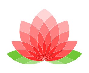 Pink Lotus Flower Icon Symbol