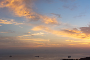 Splendid red clouds in the evening sky