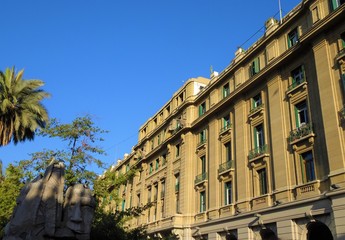 Fototapeta premium Buildings near the Plaza de Armas in Santiago de Chile
