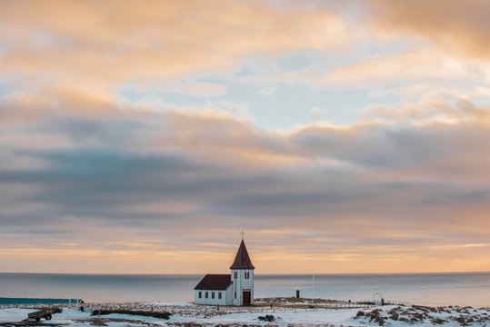 The Church of Hellnar, Snaefellsnes Peninsula, Vesturland, Iceland, Europe