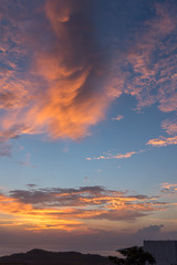 Splendid red clouds in the evening sky