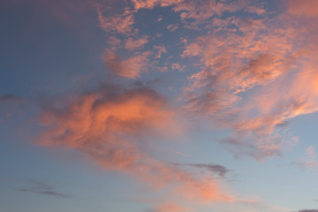 Splendid red clouds in the evening sky