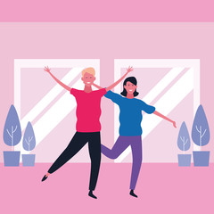 Couple having fun and dancing