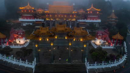 Wen Wu Temple at Sun Moon Lake at night, Nantou, Taiwan