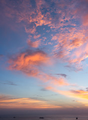 Splendid red clouds in the evening sky