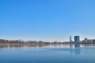 Fototapeta na wymiar Jaqueline Kennedy Onassis Reservoir, Central Park, Manhattan, New York, USA