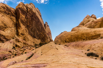 Waves and curves create a beautiful landscape in The Valley of Fire State Park.