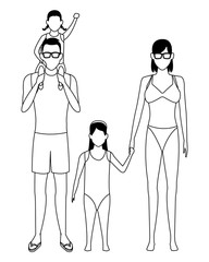 family avatar cartoon character black and white