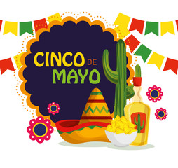 cactus plants with hat and tequila to mexican event