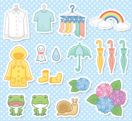 梅雨　イラストセット