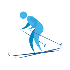 Abstract cute skier