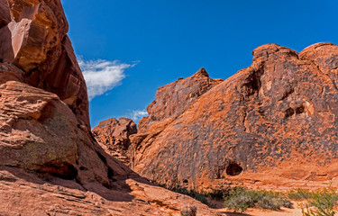 Obraz premium Scenic landscape view in the Valley of Fire State Park.