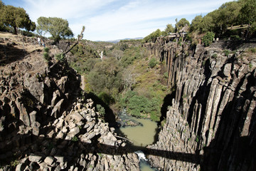 Basaltic prism formations at Huasca de Ocampo, Hidalgo, Mexico.