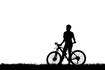 silhouette of cyclist