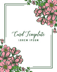 Vector illustration various shape pink wreath frame for invitation card template design