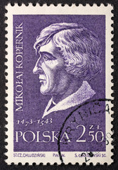 Nicolaus Copernicus portrait on post stamp
