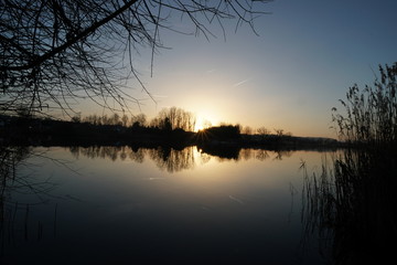 Sonnenuntergang Moossee 21.02.2019