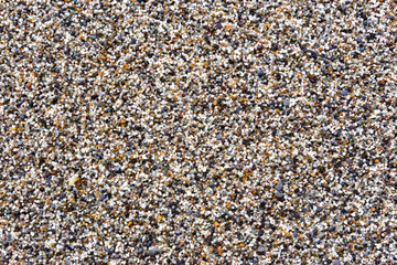 Small gravel on the beach