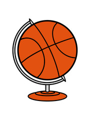 basketball globus club spielen korb werfen verein planet erde weltkugel welt spaß design clipart cool
