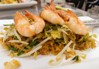 Thai fried noodles with shrimp  