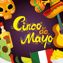 mexican guitar with maracasn and tequila to mexican event