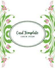 Fototapeta na wymiar Vector illustration frame flower and green leaves for decorative of card template