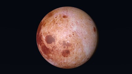 3d rendering red moon