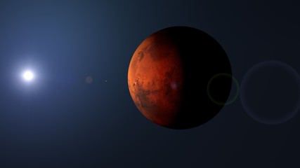 3d rendering mars planet
