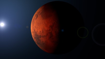 3d rendering mars planet