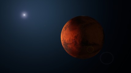 3d rendering mars planet