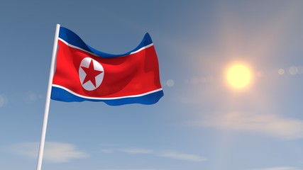 3d rendering North Korea flag high resolution
