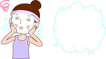 Illustration of a woman with rough skin with Bubble Callout