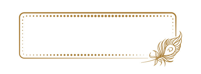 Vector vintage horizontal rectangle frame with peacock feather decoration © sablegear