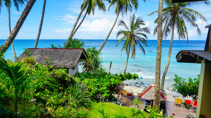 Fototapeta na wymiar Sabang Island , Acheh , Indonesia - October 6th, 2017. Freddies Santai Sumurtiga is a beach resort that is very popular for tourist to stay in the island.