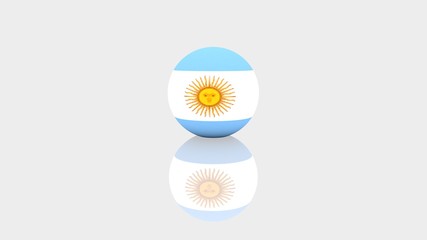 3d rendering sphere Argentina flag